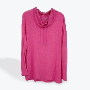 Calvin Klein Women's Pink Cowl‎ Neck Long Sleeve Knit Top Size L